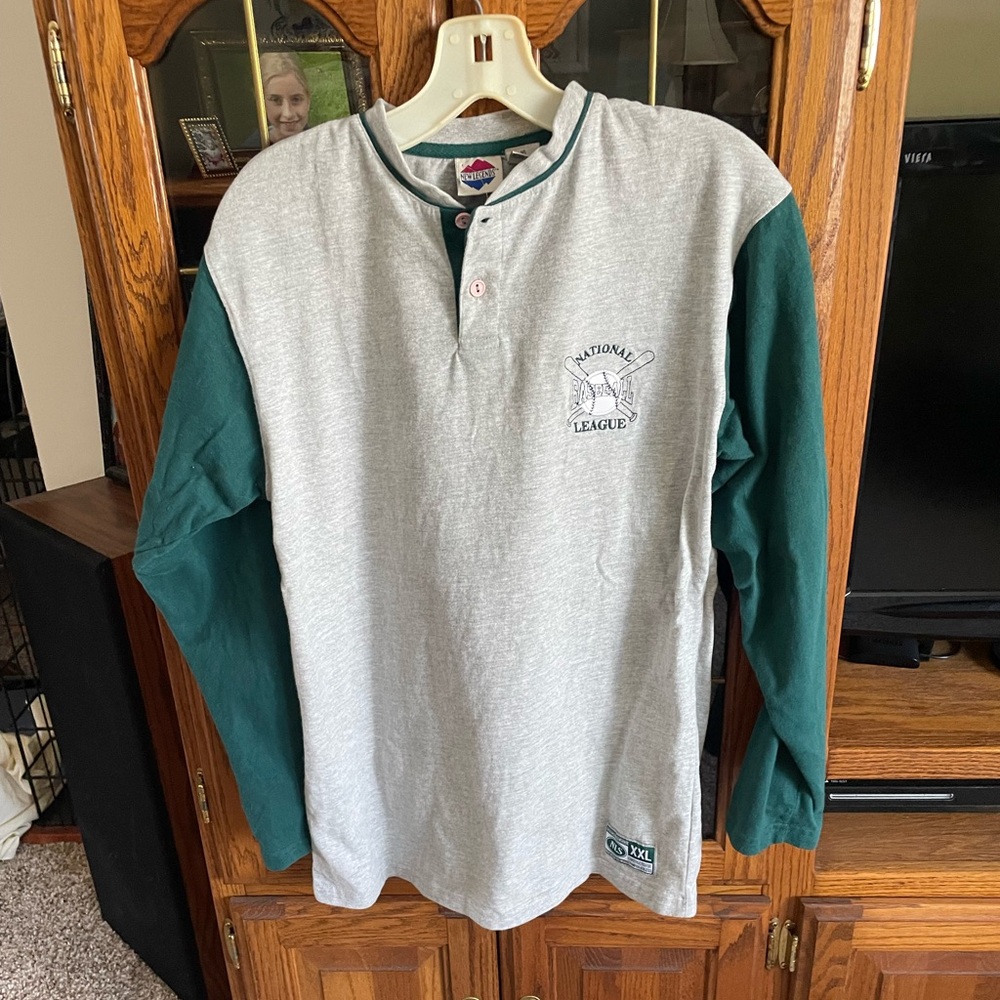 New Legends boys size 16, long sleeve cotton baseball t-shirt